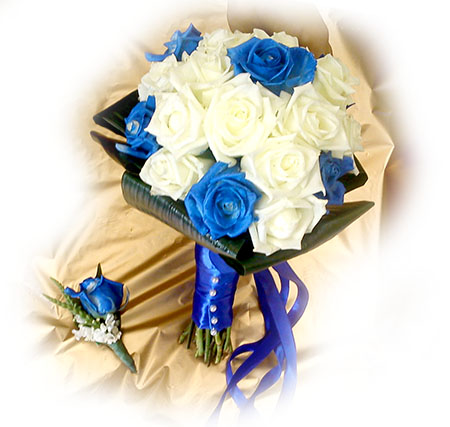 букет из роз синих и белых &mdash; свадебные цветы от Софии.jpg